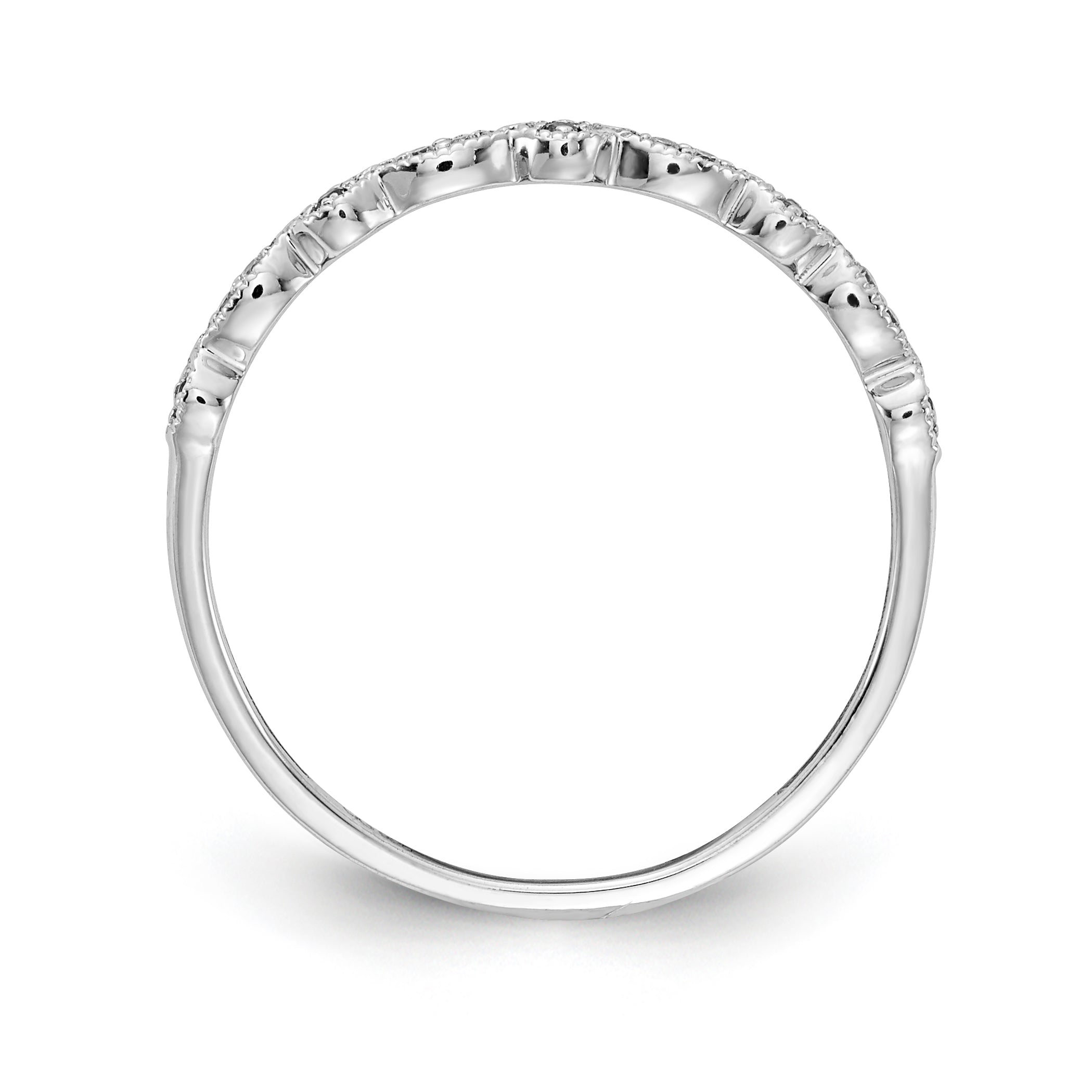 10K White Gold Diamond and Pink Sapphire Fancy Band Secondary image