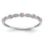 10K White Gold Diamond and Pink Sapphire Fancy Band