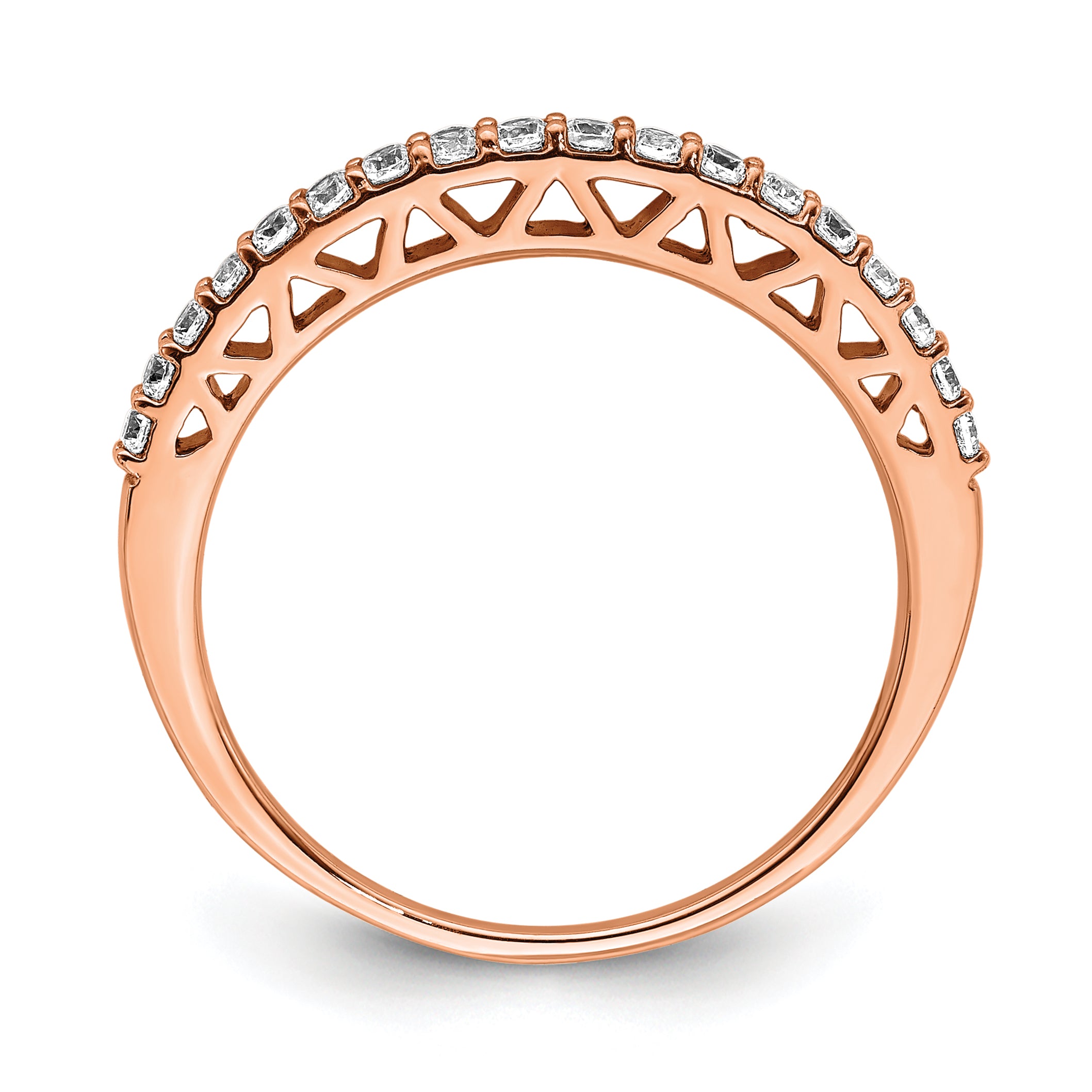 14k Rose Gold Polished Diamond Band Secondary image
