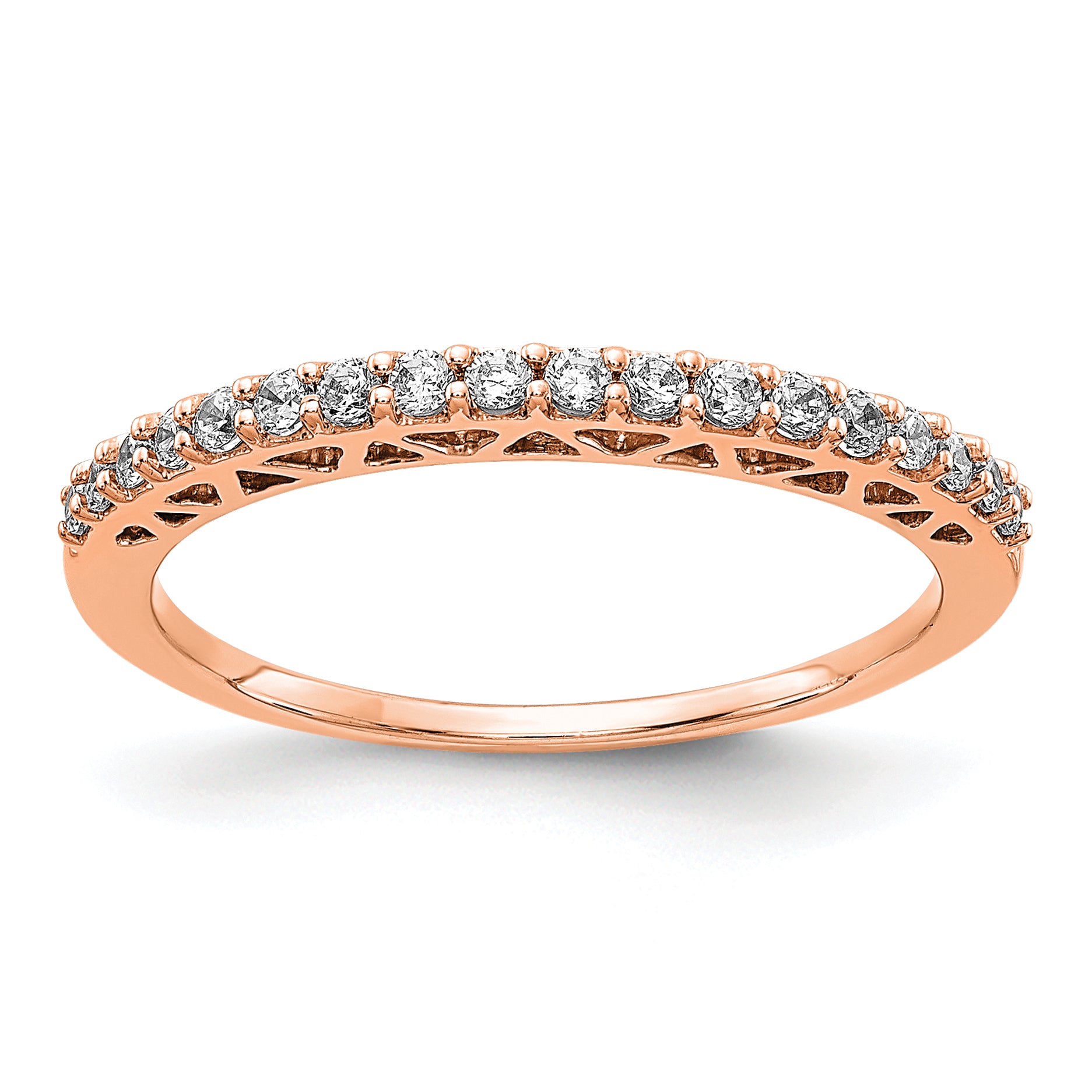 14k Rose Gold Polished Diamond Band Main image