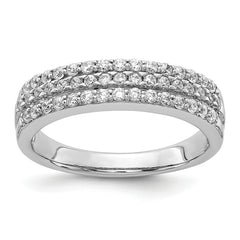 14k White Gold 1/2 carat Lab Grown Diamond VS/SI+ G+ Complete Triple Row Fashion Band