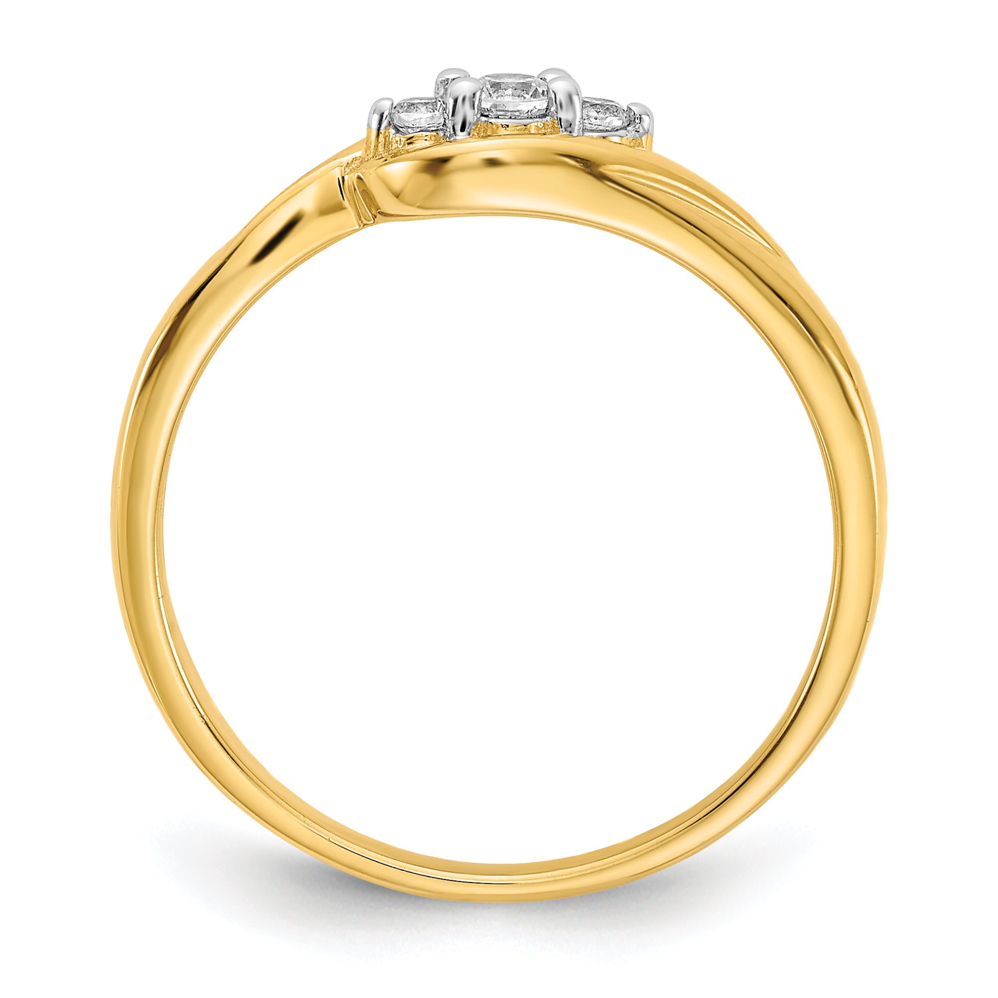 10k Yellow Gold 3-stone Diamond Ring Secondary image