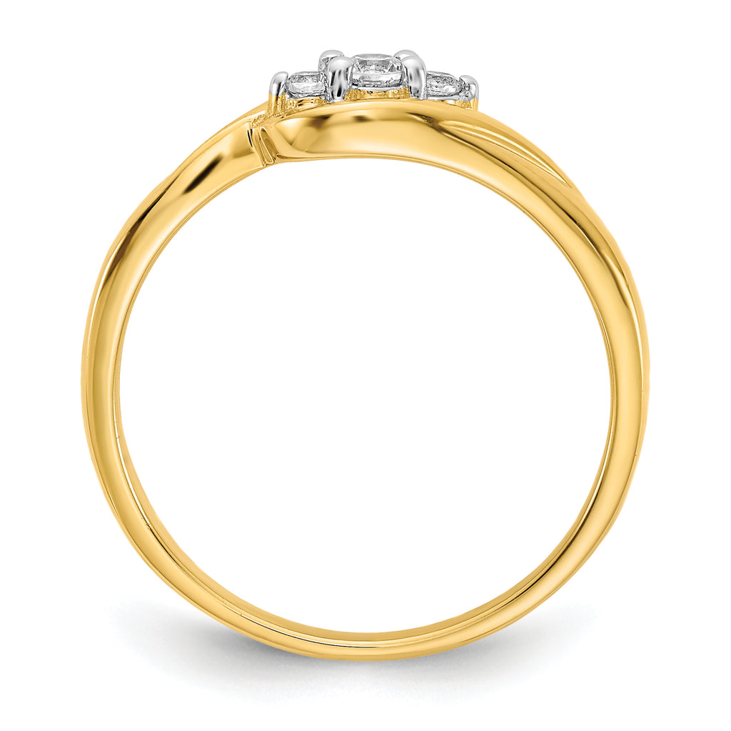 10k Yellow Gold 3-stone Diamond Ring
