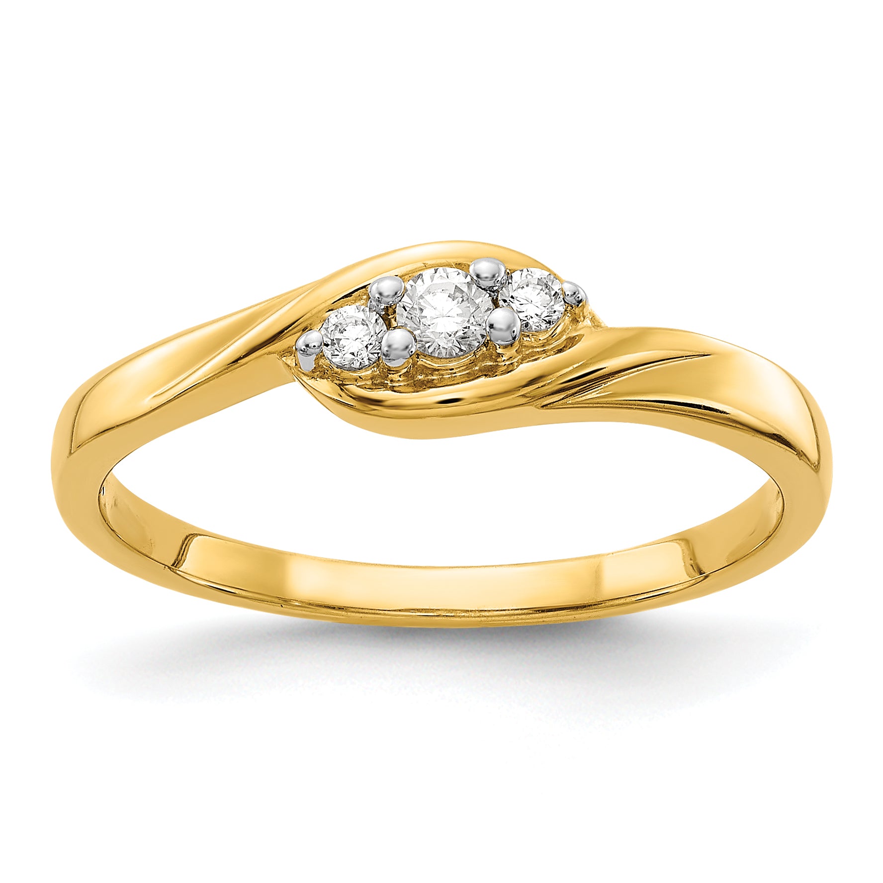 10k Yellow Gold 3-stone Diamond Ring Main image