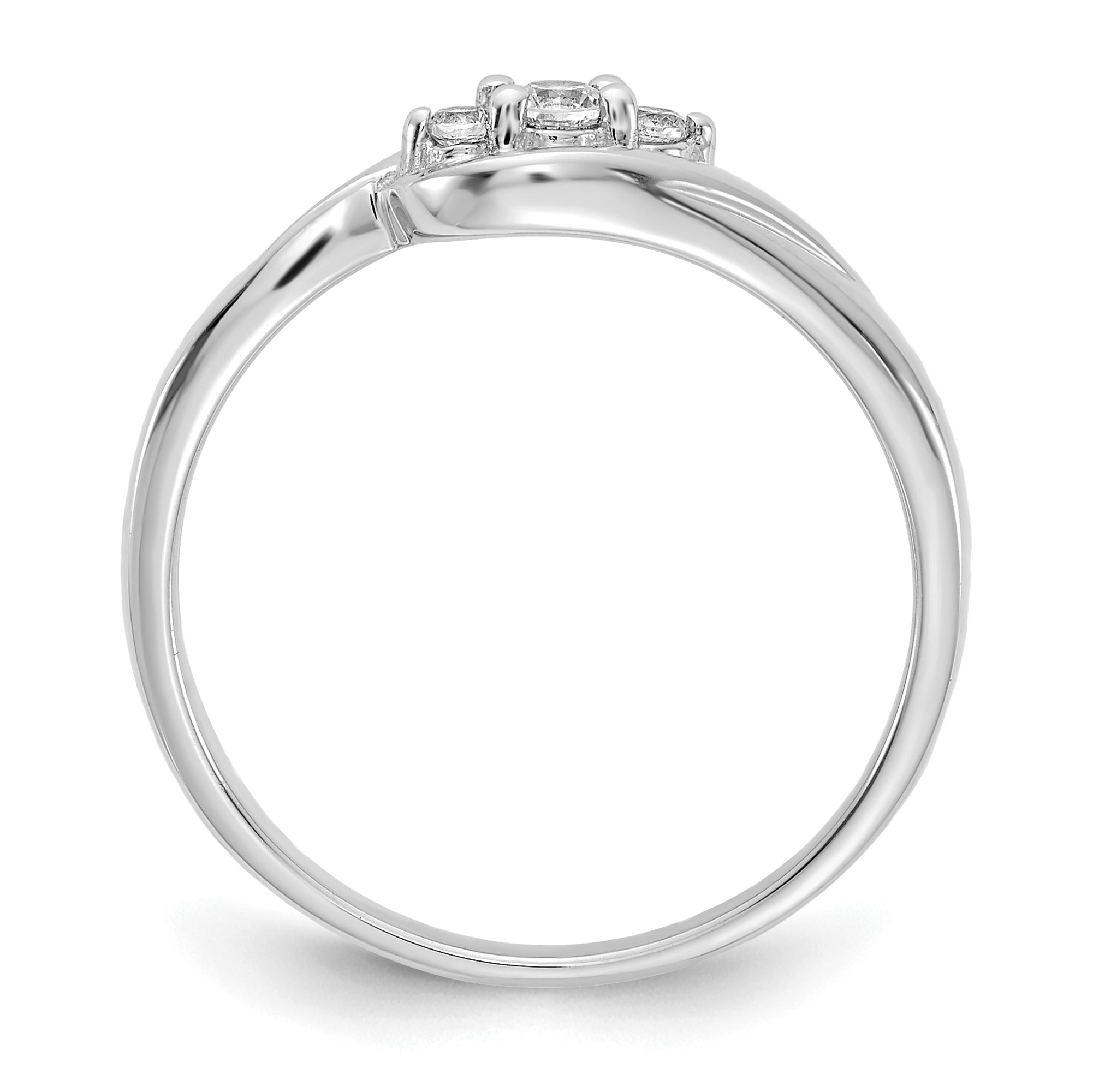 14k White Gold 3-stone Diamond Ring Secondary image
