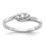 Three Stone Lab-Grown Diamond Ring in 14K White Gold (1/10 ct. tw.), Size 7 - Sophia Jewelers