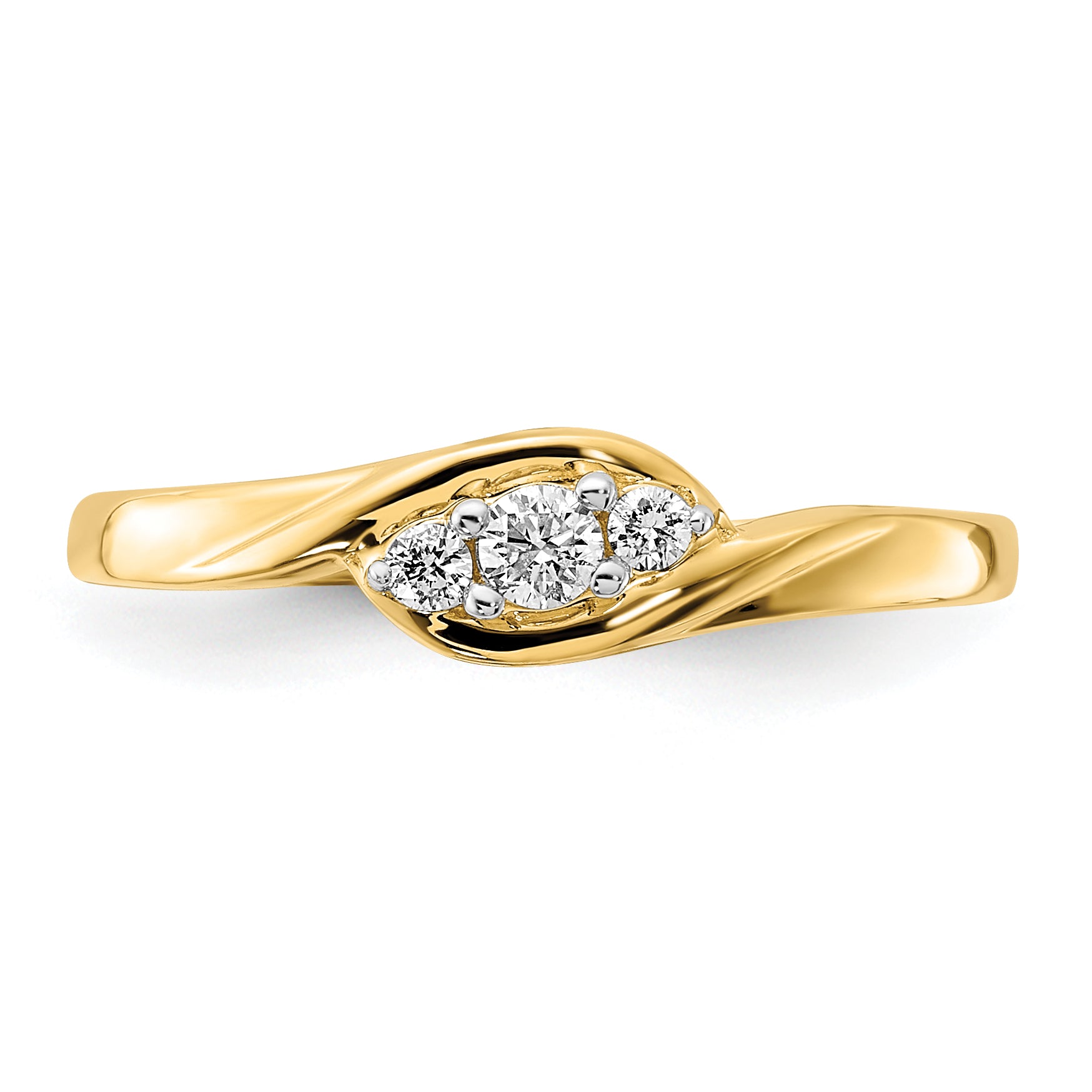 14k Yellow Gold 3-stone Diamond Ring