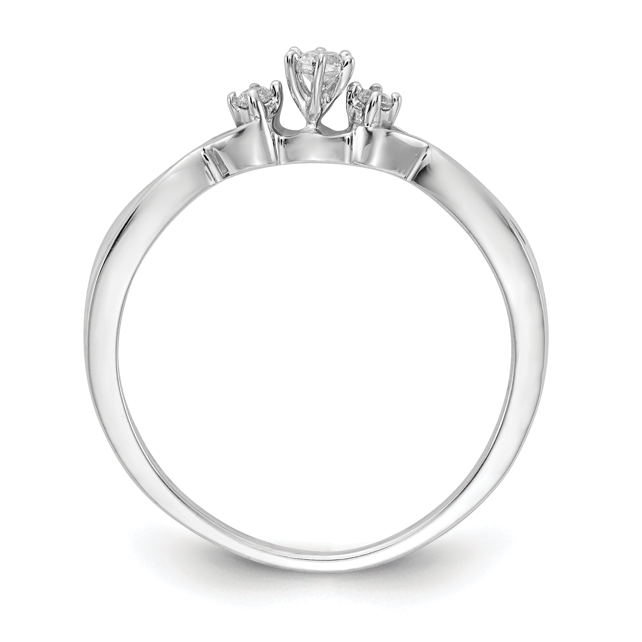 10k White Gold 3-stone Diamond Ring Secondary image