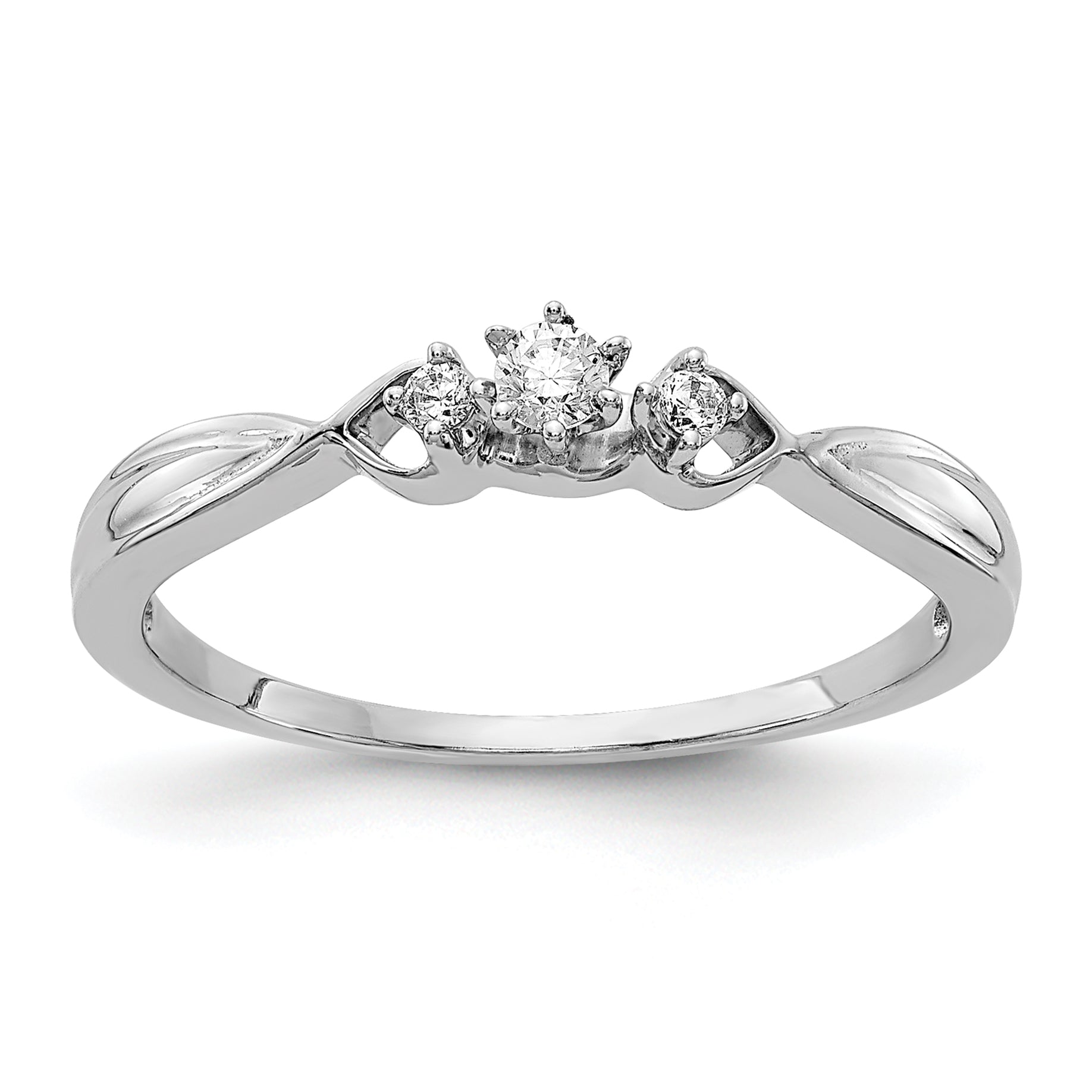 10k White Gold 3-stone Diamond Ring Main image