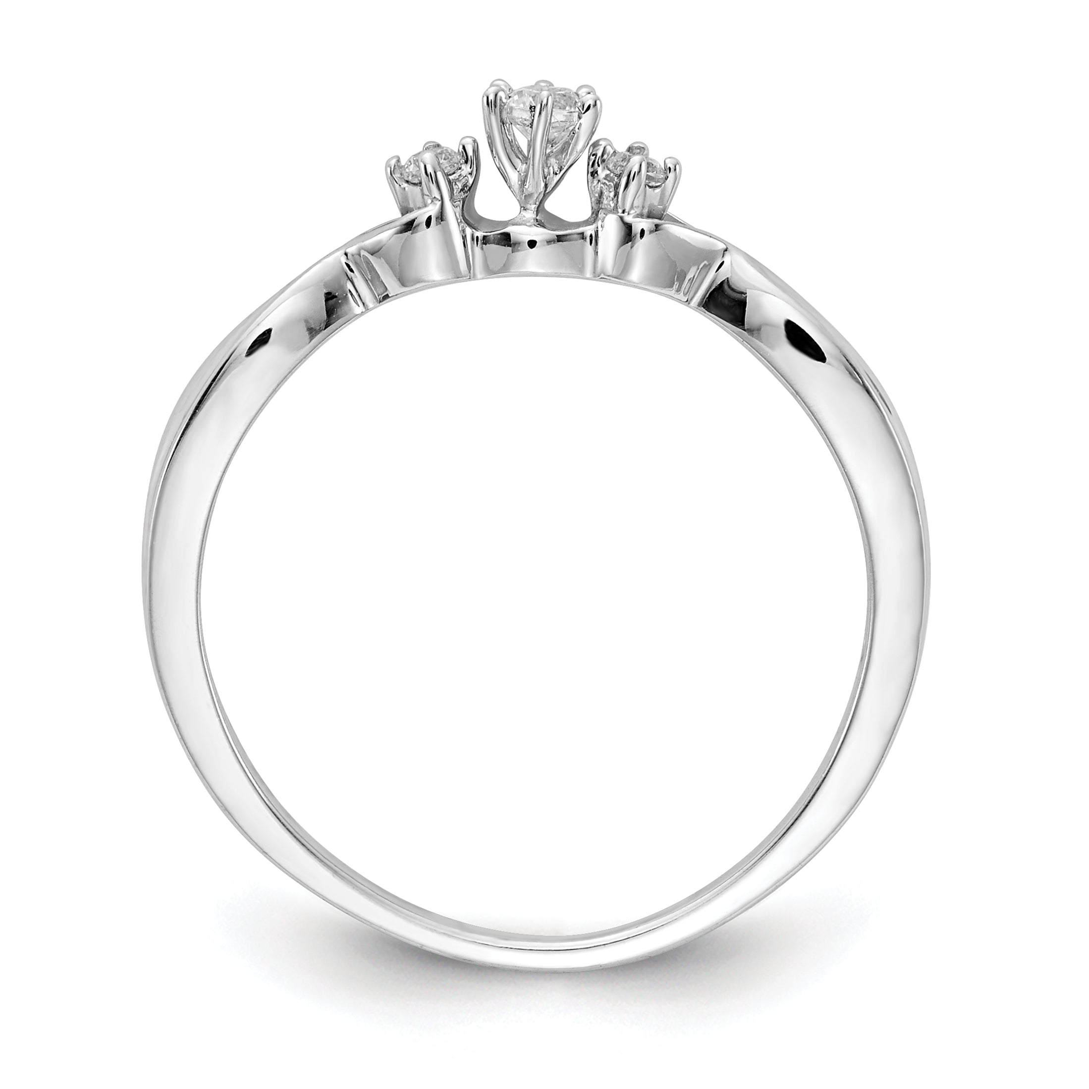 14k White Gold 3-stone Diamond Ring Secondary image