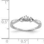 14k White Gold 3-stone Diamond Ring