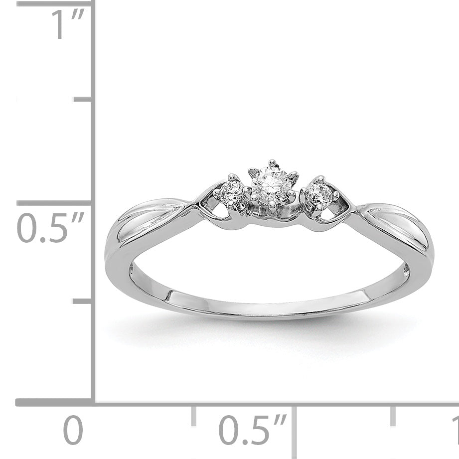 14k White Gold 3-stone Diamond Ring