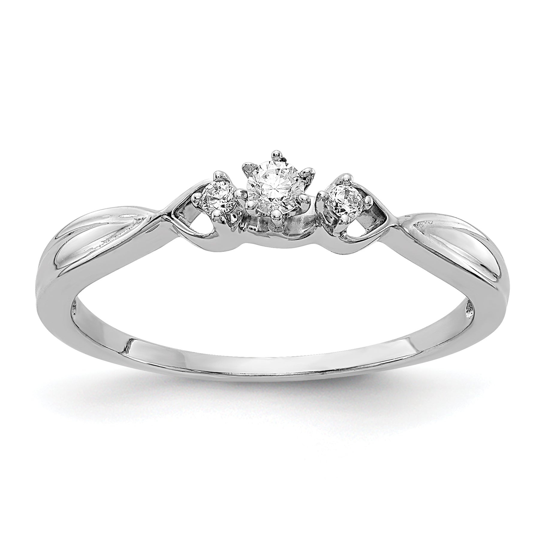 14k White Gold 3-stone Diamond Ring Main image