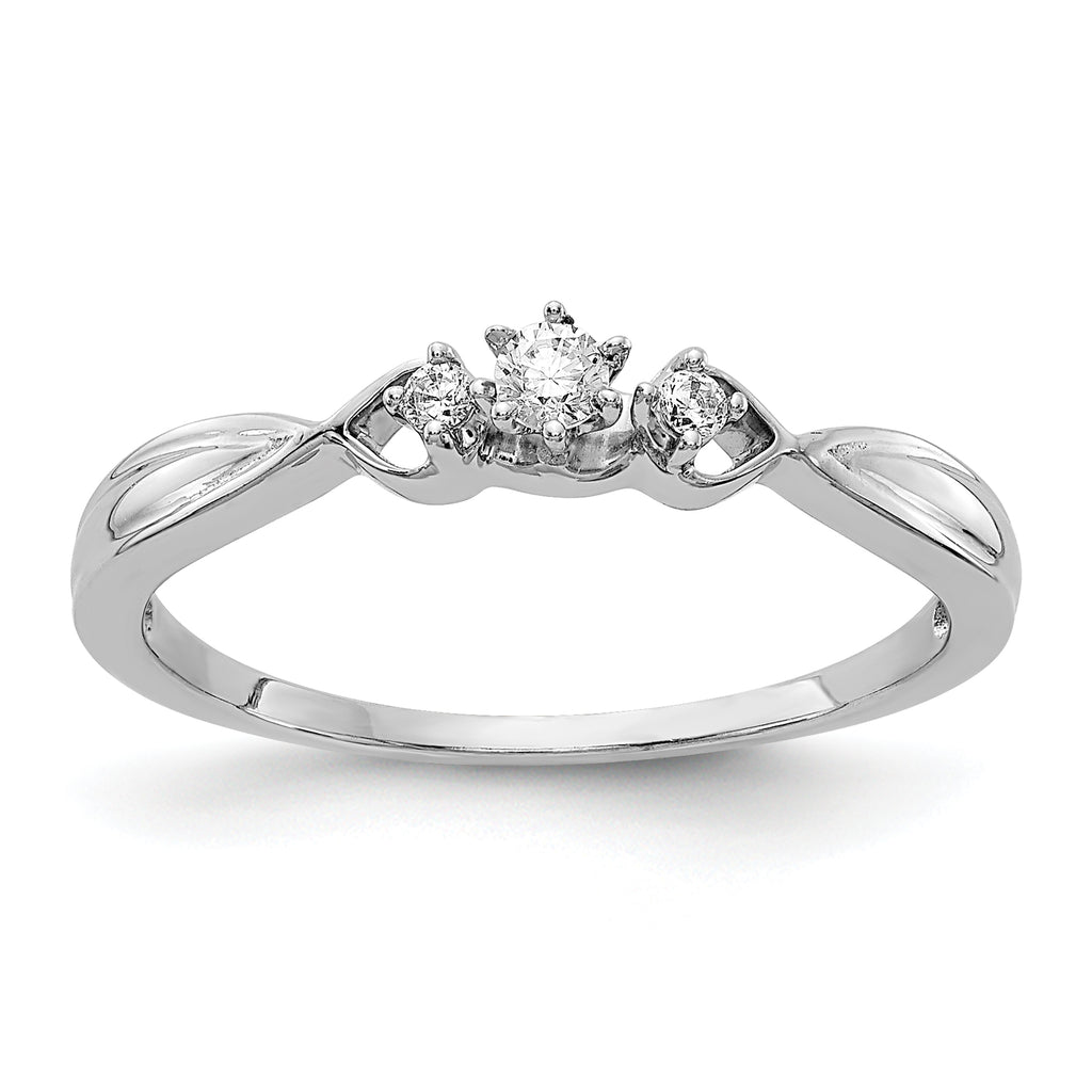 14k White Gold 3-stone Diamond Ring