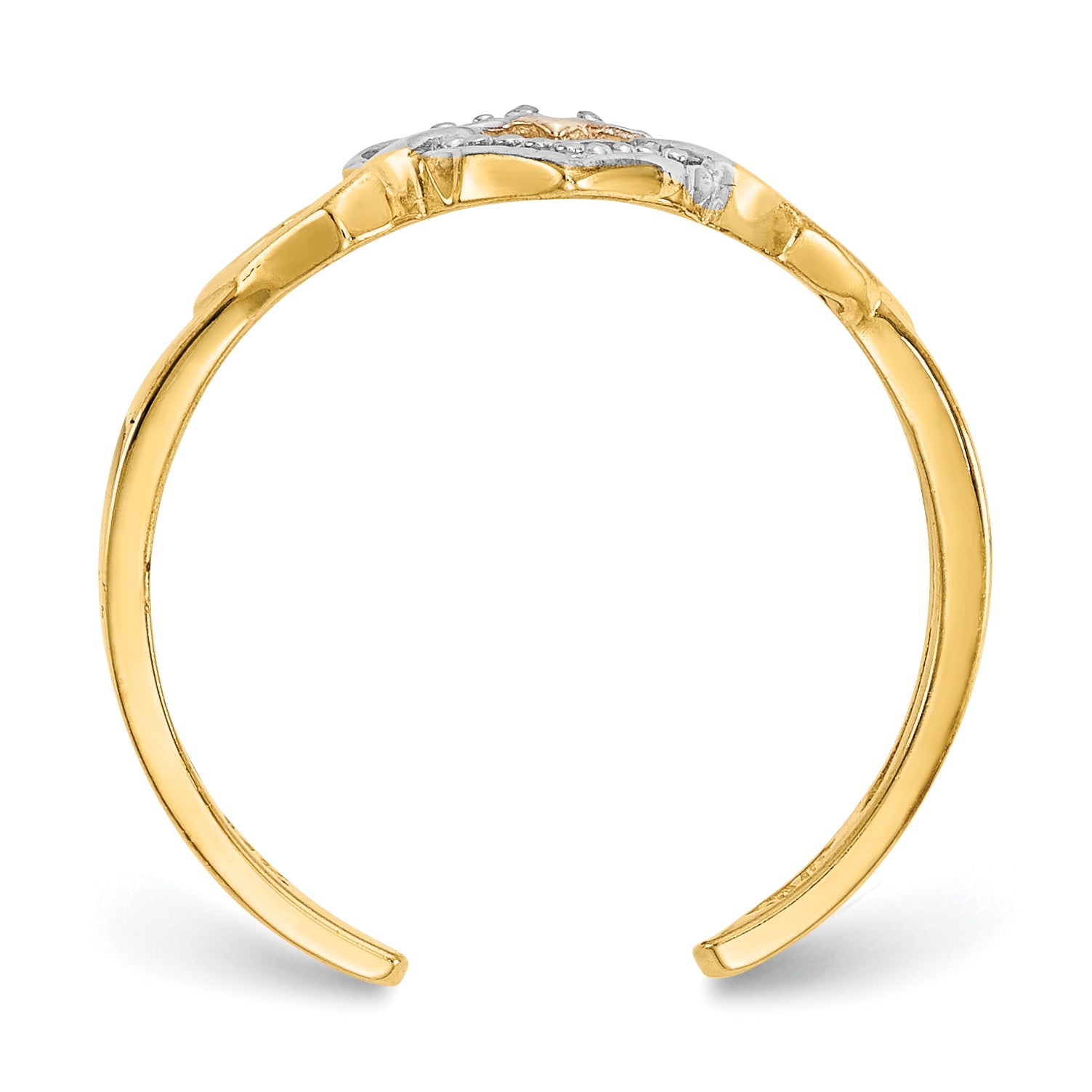 10k Rhodium Diamond Heart Toe Ring Secondary image