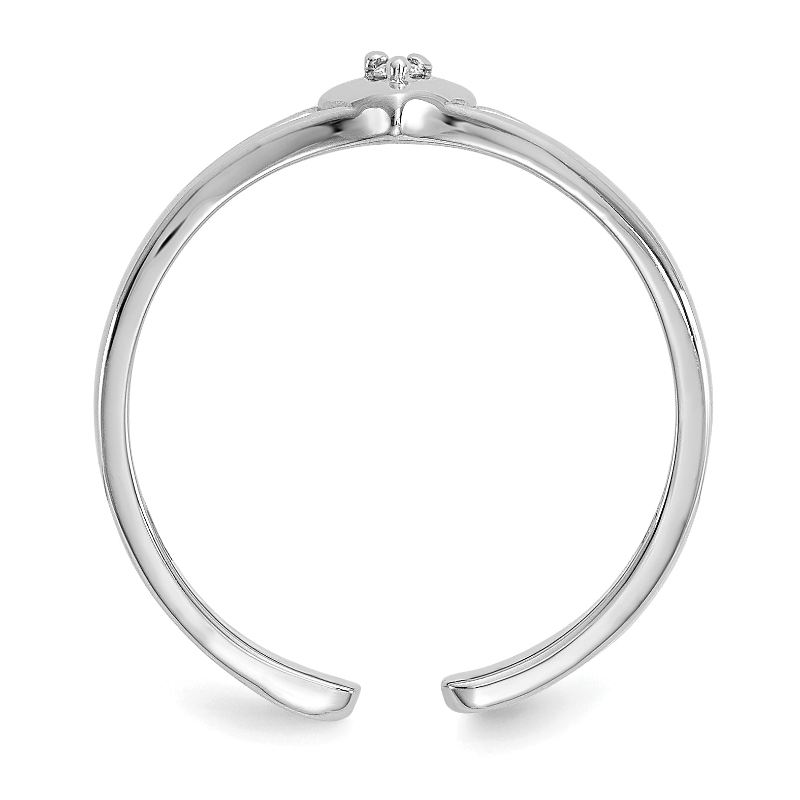 10K White Gold .01ct Diamond Heart Toe Ring Secondary image
