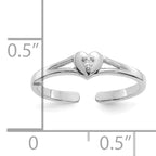 10K White Gold .01ct Diamond Heart Toe Ring