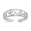 14k White Gold .02ct Diamond Scroll Toe Ring