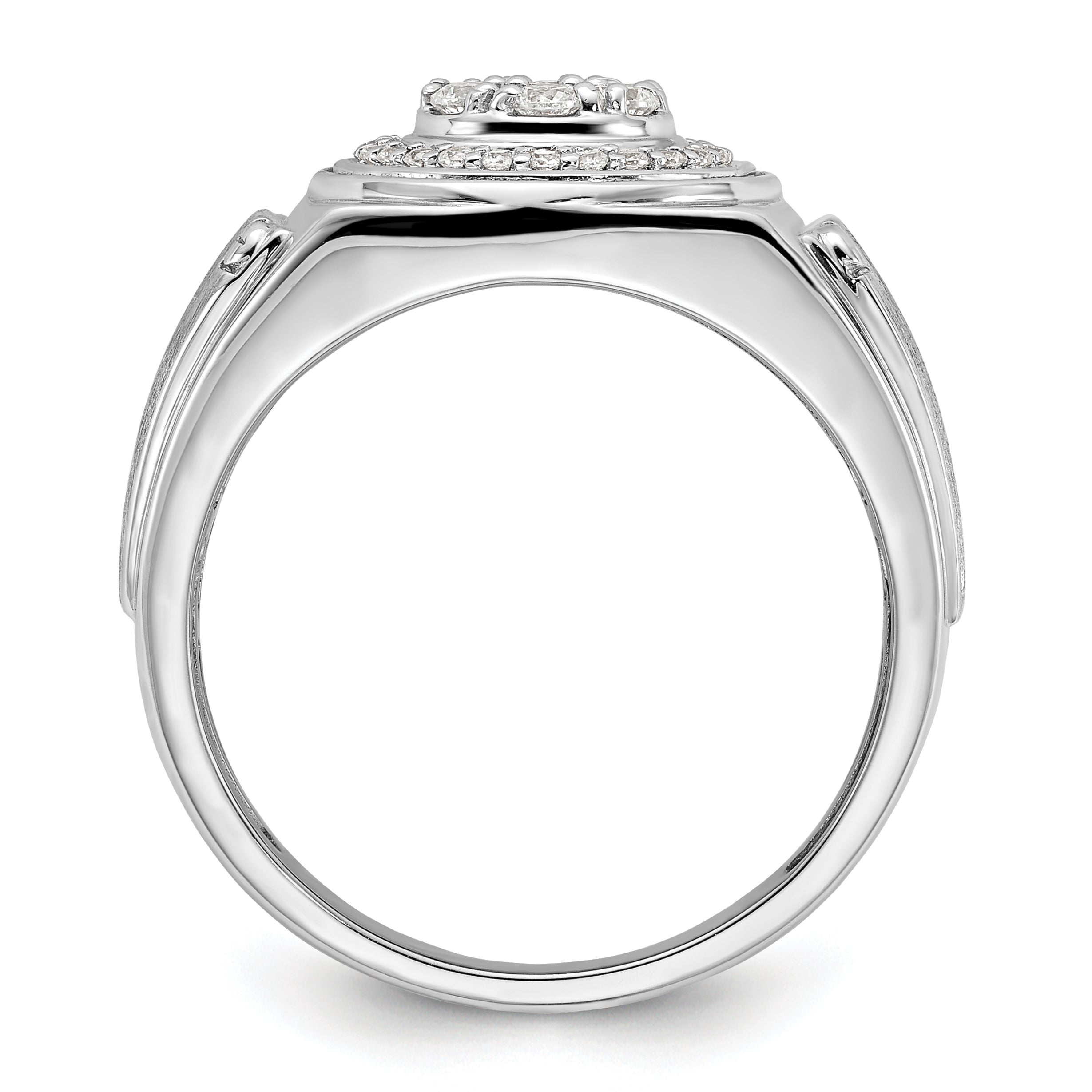 14k White Gold 1/2 carat Lab Grown Diamond VS/SI+ G+ Complete Men's Ring