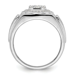 14k White Gold 1/2 carat Lab Grown Diamond VS/SI+ G+ Complete Men's Ring