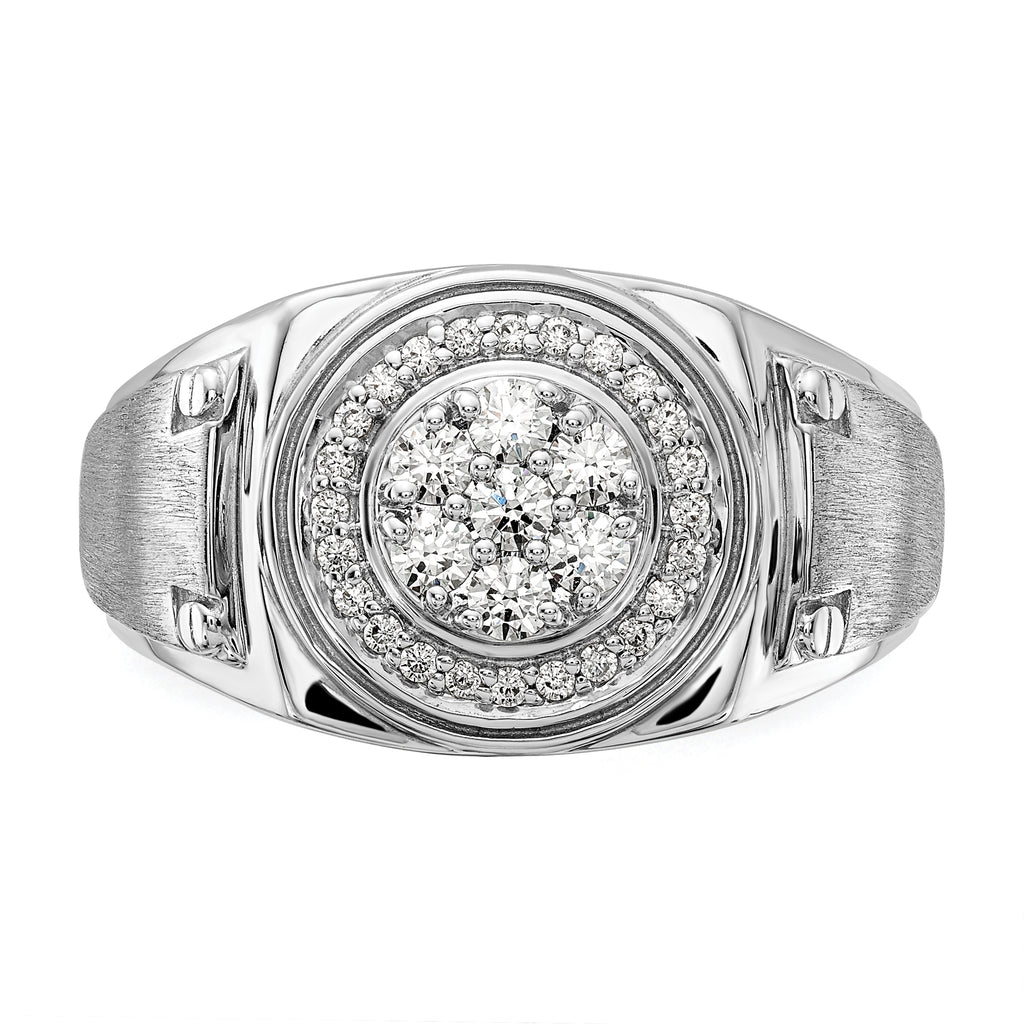 14k White Gold 1/2 carat Lab Grown Diamond VS/SI+ G+ Complete Men's Ring