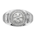 14k White Gold 1/2 carat Lab Grown Diamond VS/SI+ G+ Complete Men's Ring