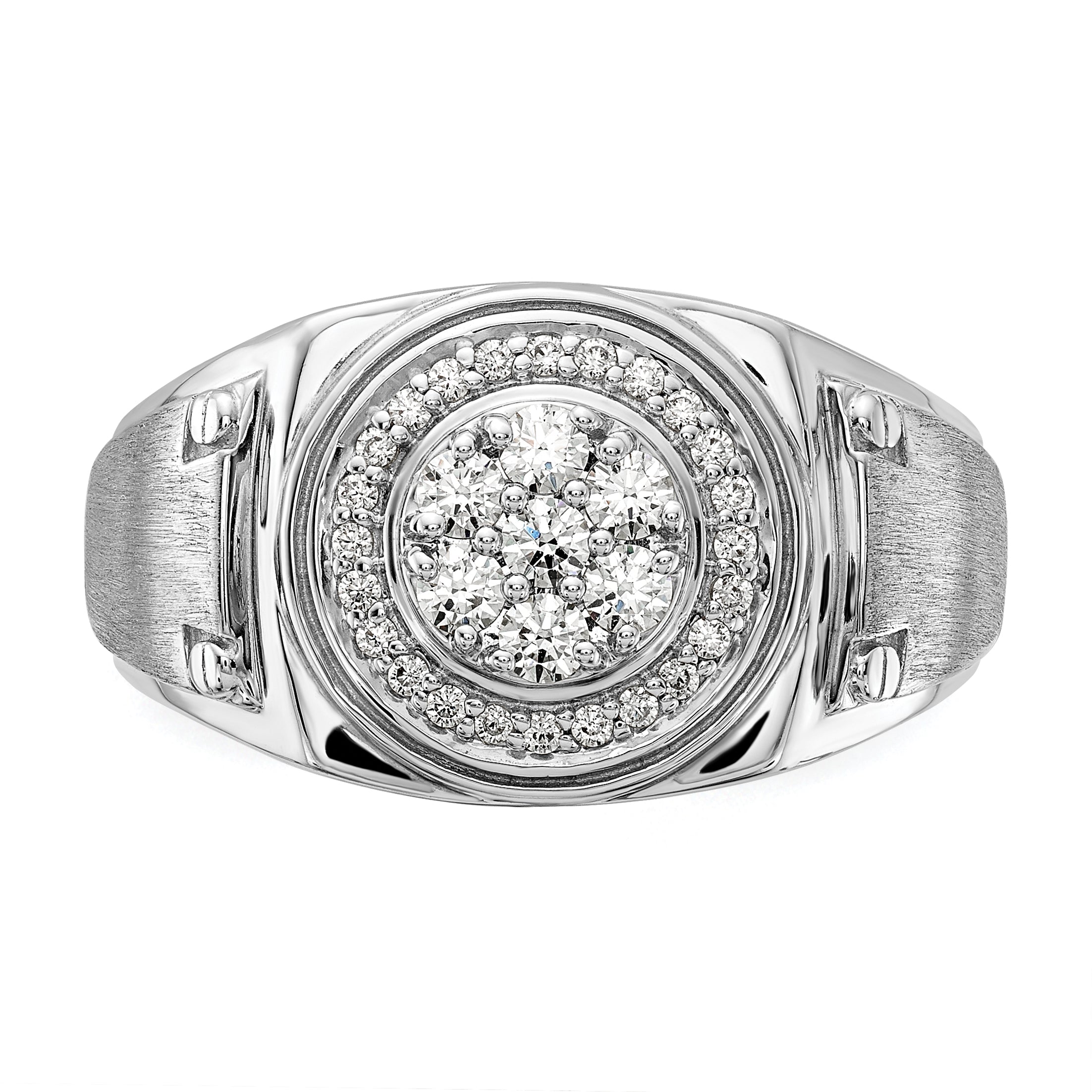 14k White Gold 1/2 carat Lab Grown Diamond VS/SI+ G+ Complete Men's Ring