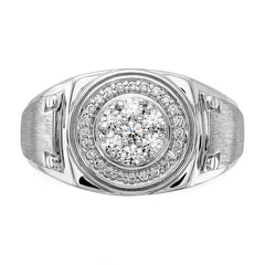 14k White Gold 1/2 carat Lab Grown Diamond VS/SI+ G+ Complete Men's Ring