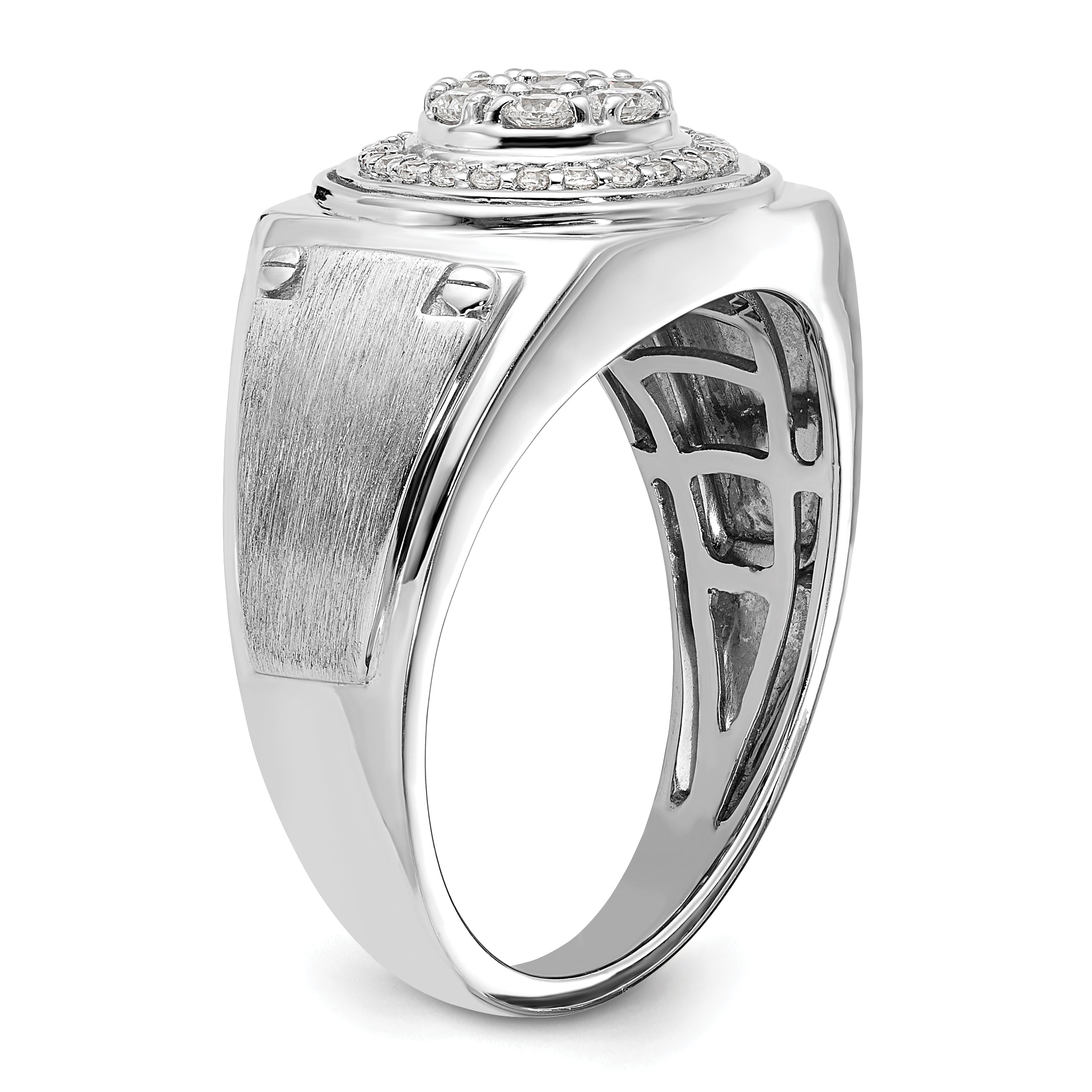 14k White Gold 1/2 carat Lab Grown Diamond VS/SI+ G+ Complete Men's Ring