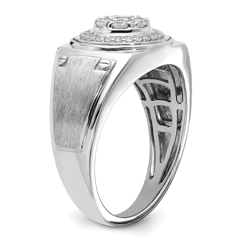 14k White Gold 1/2 carat Lab Grown Diamond VS/SI+ G+ Complete Men's Ring