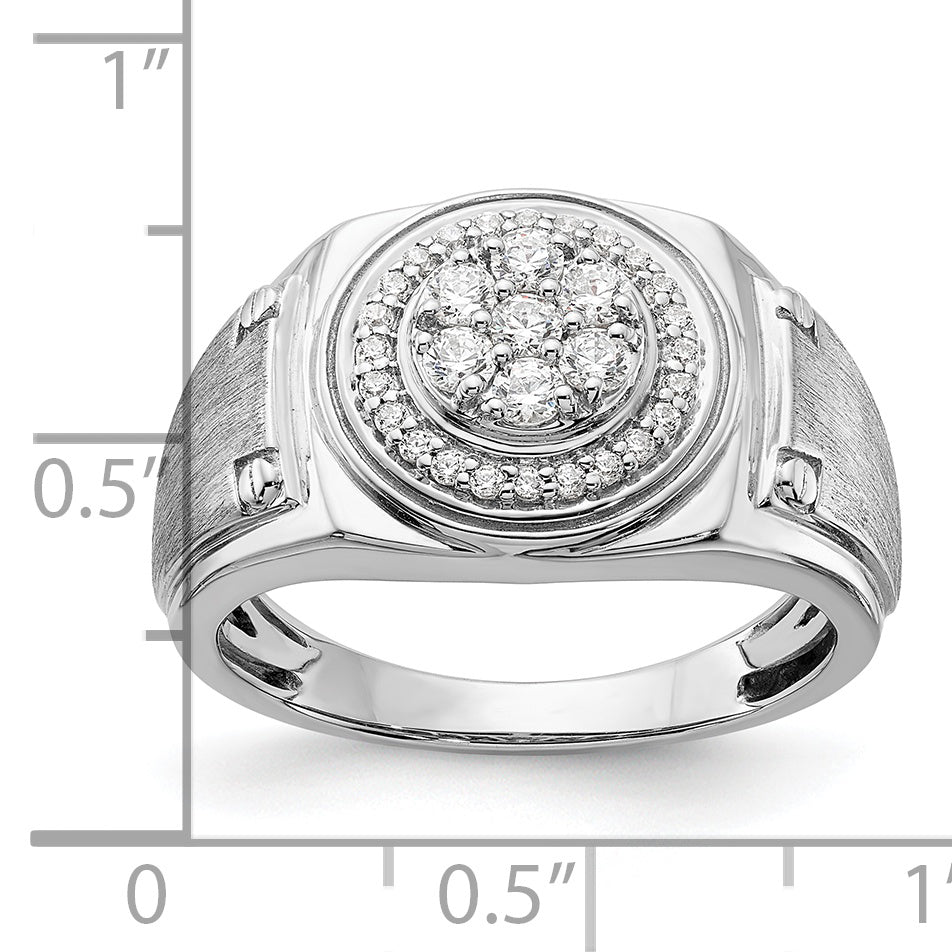 14k White Gold 1/2 carat Lab Grown Diamond VS/SI+ G+ Complete Men's Ring