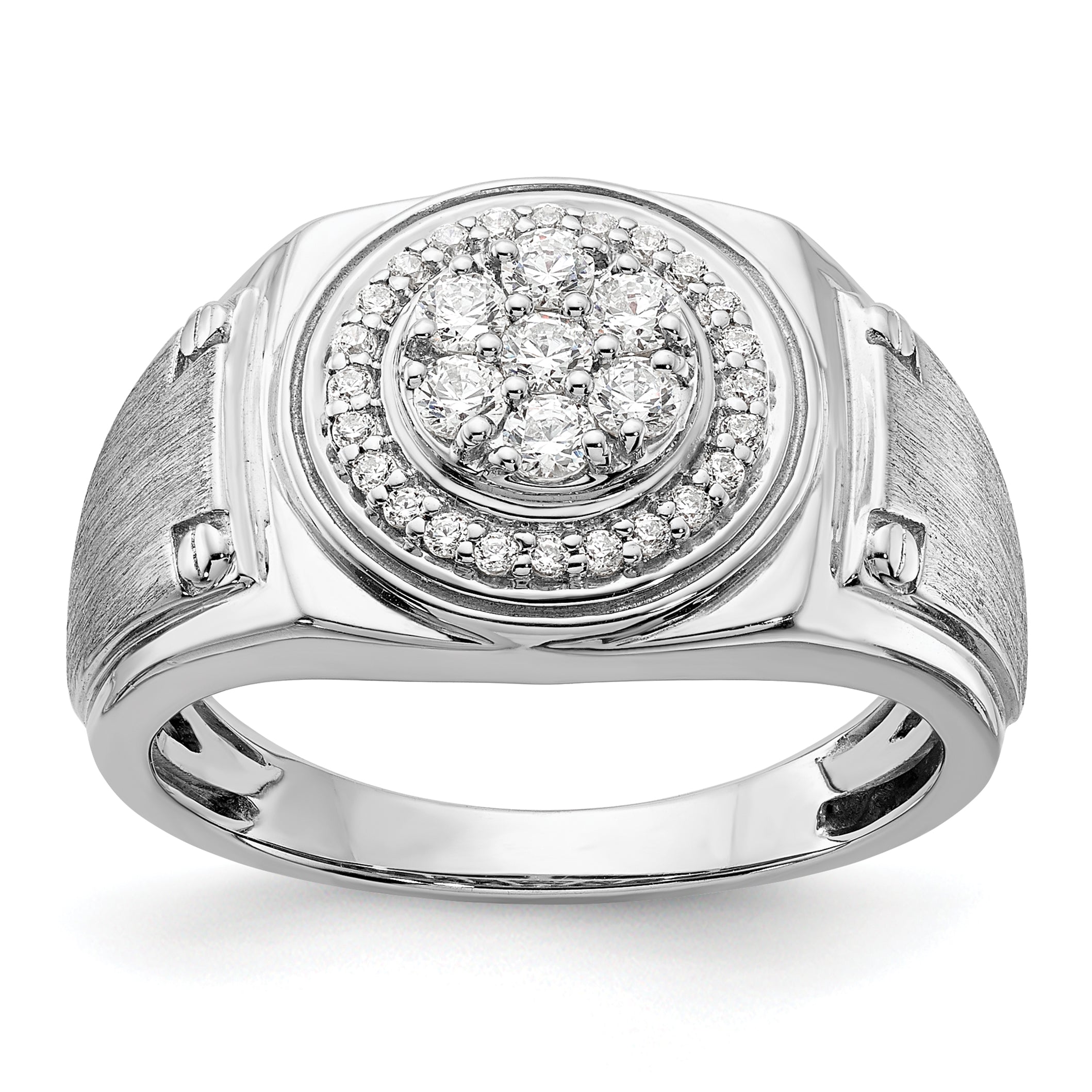 14k White Gold 1/2 carat Lab Grown Diamond VS/SI+ G+ Complete Men's Ring