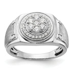 14k White Gold 1/2 carat Lab Grown Diamond VS/SI+ G+ Complete Men's Ring