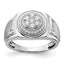 14k White Gold 1/2 carat Lab Grown Diamond VS/SI+ G+ Complete Men's Ring