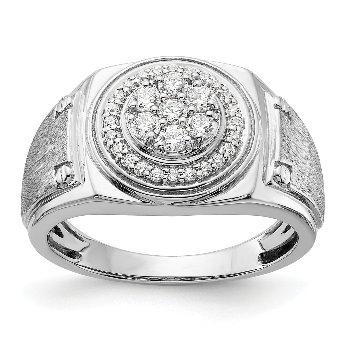 14k White Gold 1/2 carat Lab Grown Diamond VS/SI+ G+ Complete Men's Ring