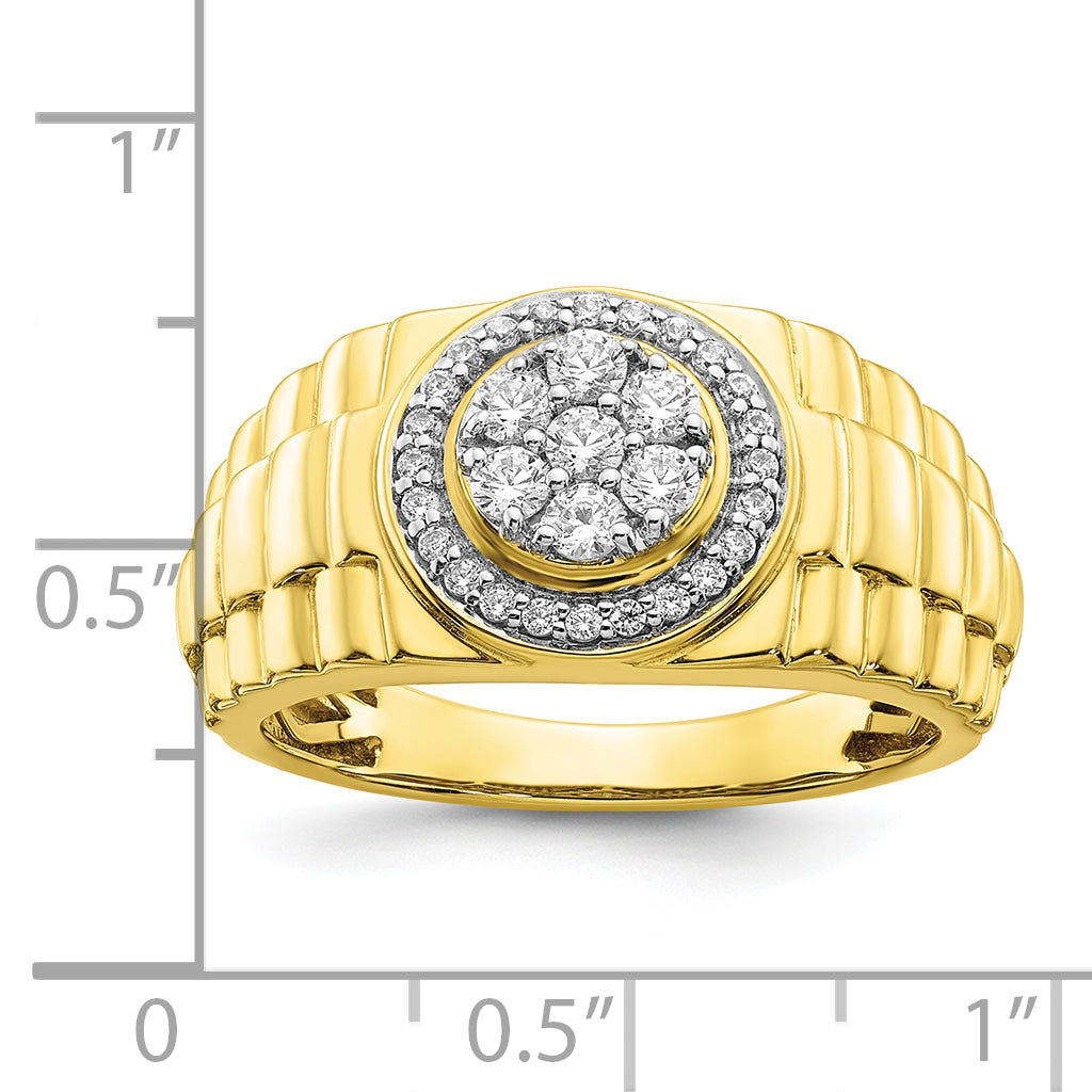 10k 1/2 carat Lab Grown Diamond VS/SI+ G+ Complete Men's Ring