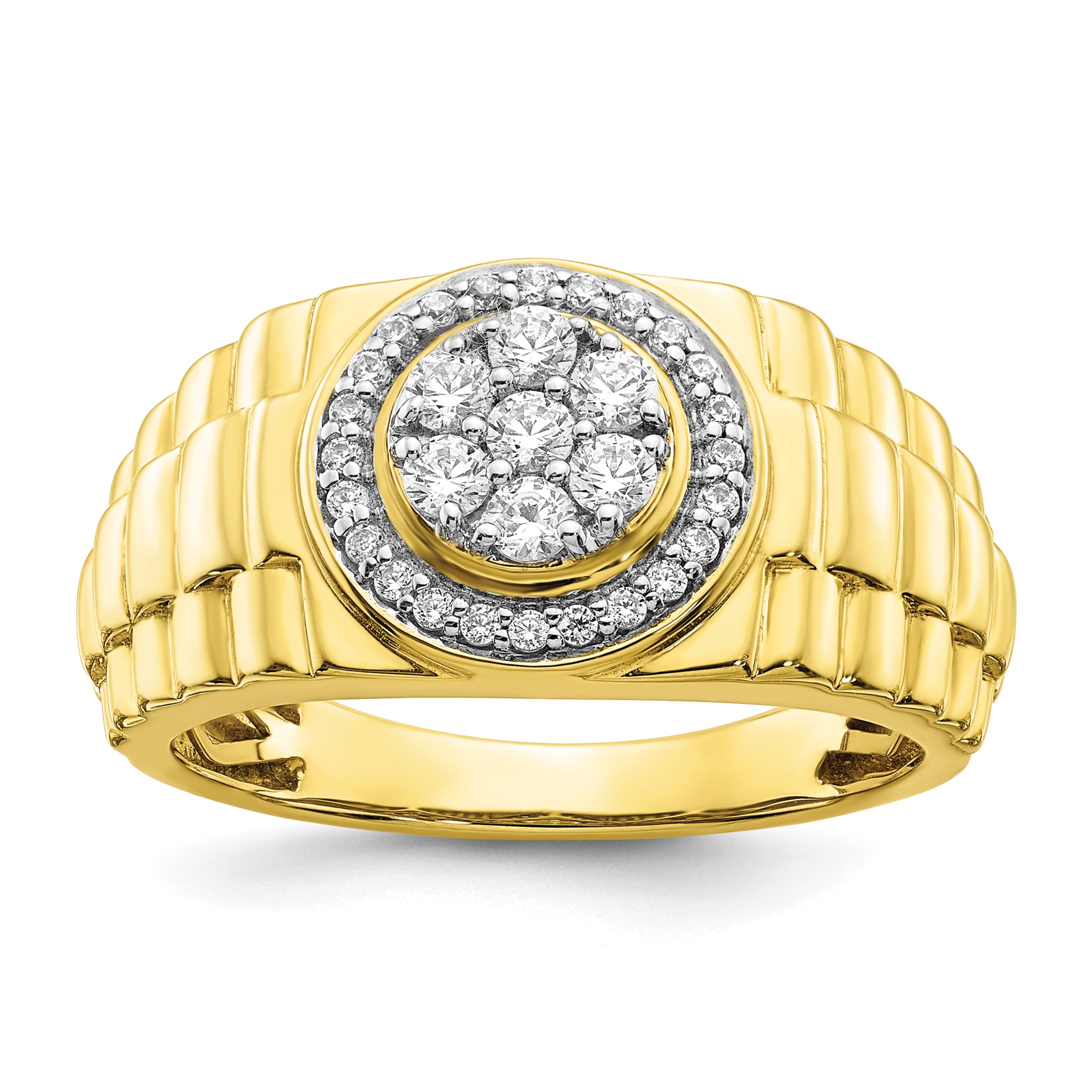 10k 1/2 carat Lab Grown Diamond VS/SI+ G+ Complete Men's Ring Main image