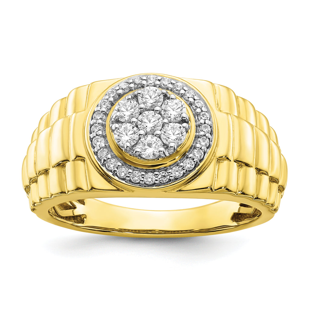 10k 1/2 carat Lab Grown Diamond VS/SI+ G+ Complete Men's Ring