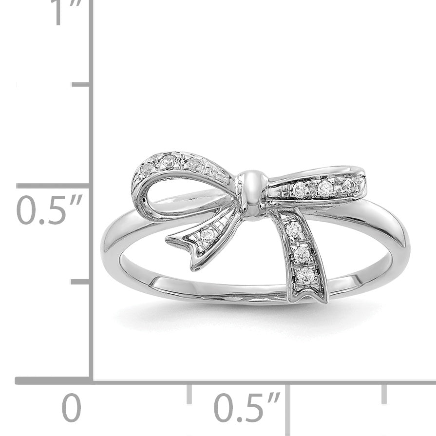 14k White Gold Diamond Bow Ring Secondary image