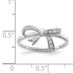 14k White Gold Diamond Bow Ring