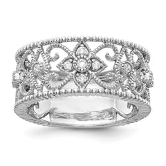 14k White Gold 1/4 carat Lab Grown Diamond VS/SI+ G+ Complete Fashion Band