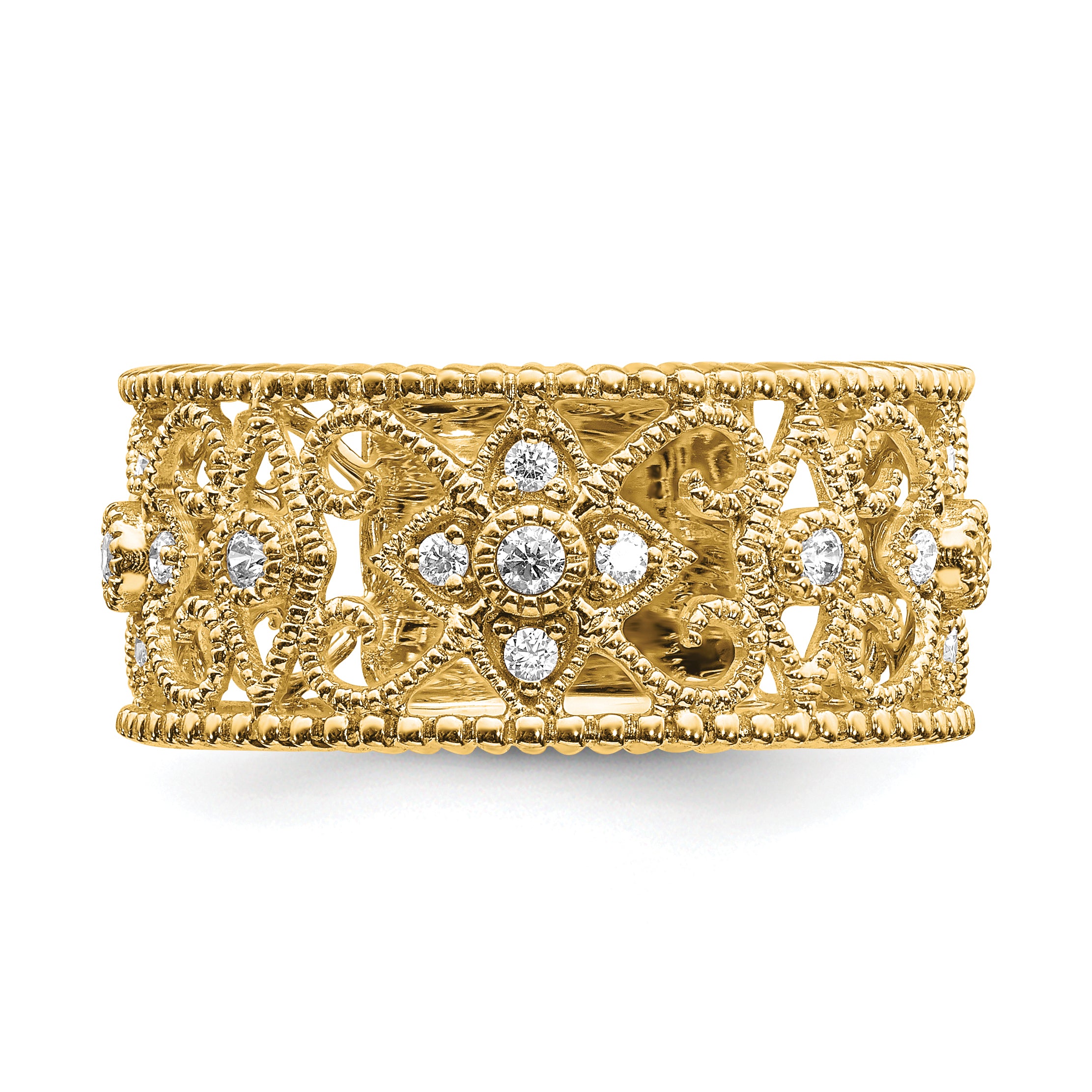 14k 1/4 carat Lab Grown Diamond VS/SI+ G+ Complete Fashion Band