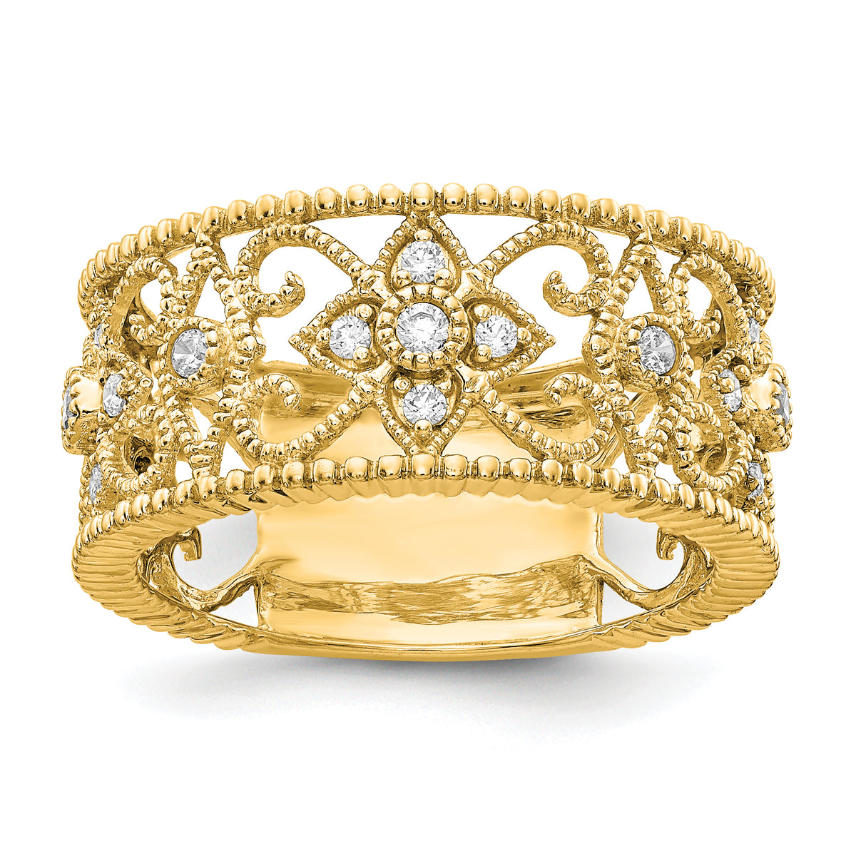 14k 1/4 carat Lab Grown Diamond VS/SI+ G+ Complete Fashion Band