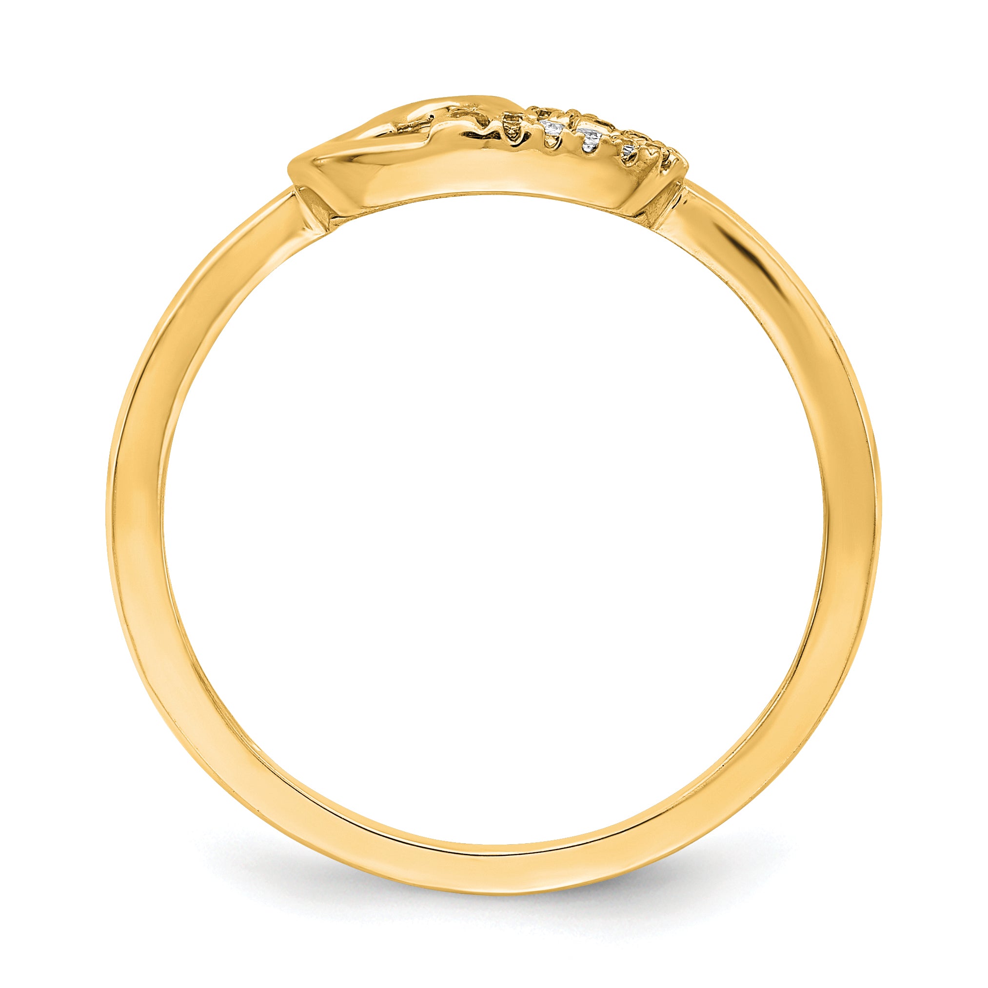 14k Diamond Double Heart Ring