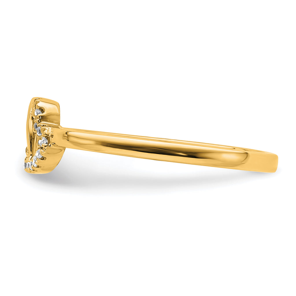 14k Diamond Double Heart Ring