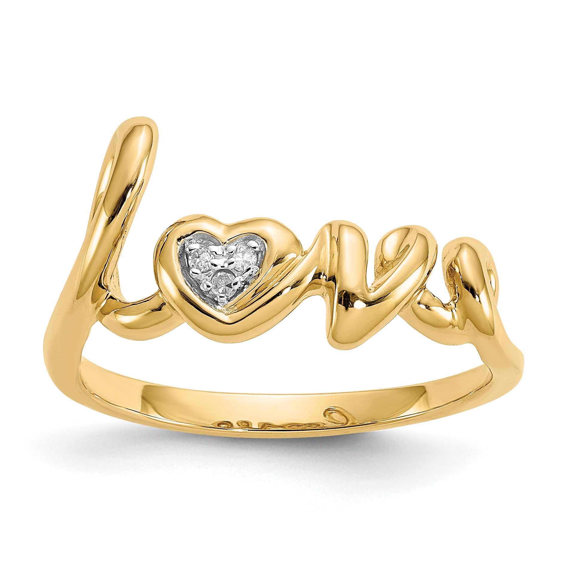 10K Diamond LOVE Ring Main image
