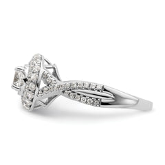 10K White Gold Eternal Promise Lab Grown VS/SI+ G+ Dia Halo Complete Ring