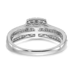 10k White Gold 1 carat Lab Grown Diamond VS/SI+ G+ Round Complete Halo Engagement Ring