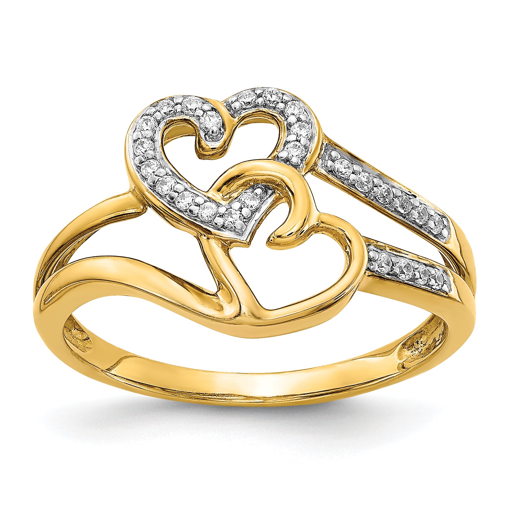 10K Diamond Hearts Ring Main image