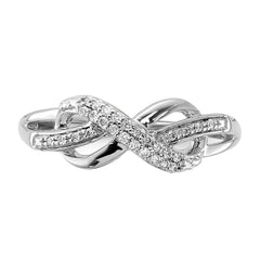 14k White Gold Diamond Infinity Symbol Ring
